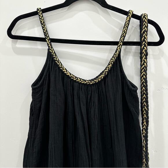 Sezane Sacha Organic Cotton Black Maxi Dress. - Picture 5 of 7